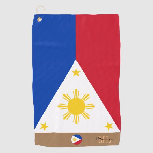 Filippijnse vlag en Filipijnen, monogrammen/golf Golfhanddoek (Voorkant)