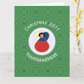 Filippijnse vlag engel kerst gepersonaliseerd kaart (Gele Bloem)