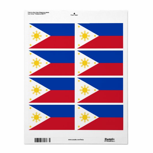 Filippijnse vlag etiket (Full Sheet)