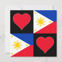 Filippijnse vlag Heart Patriotic Filipino Greeting