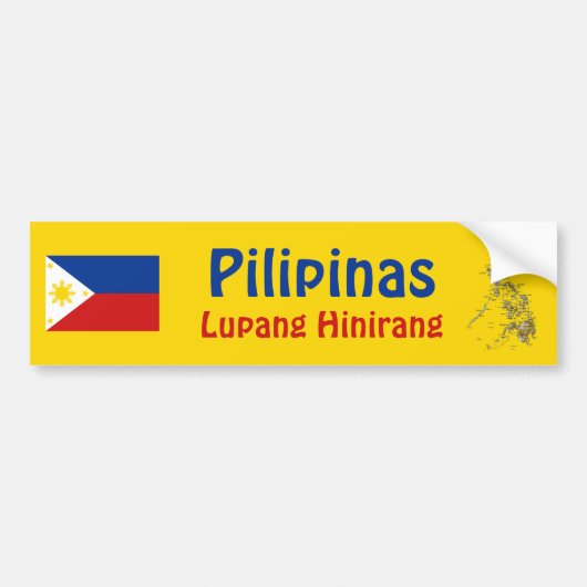 Filippijnse vlag + Map Bumpersticker (Voorkant)