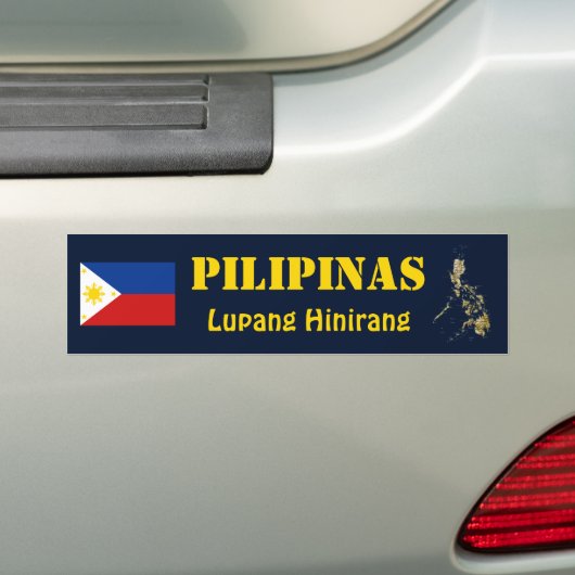 Filippijnse vlag + Map Bumpersticker (Op auto)