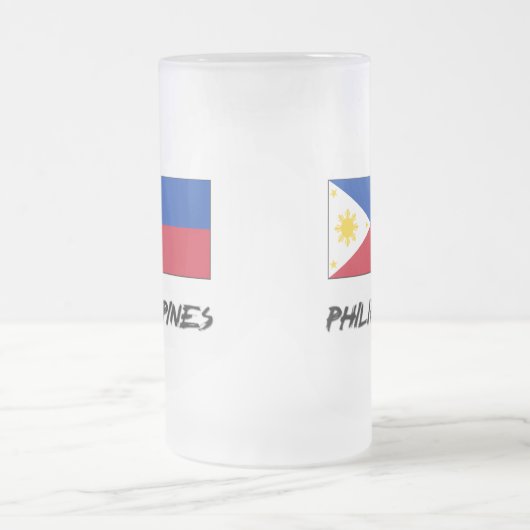 Filippijnse vlag matglas bierpul (Center)