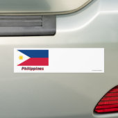 Filippijnse vlag met naam bumpersticker (Op auto)