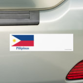 Filippijnse vlag met naam in Filippijnen Bumpersticker (Op auto)