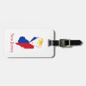 Filippijnse vlag op de staatskaart van New Jersey Bagagelabel (Voorkant horizontaal)