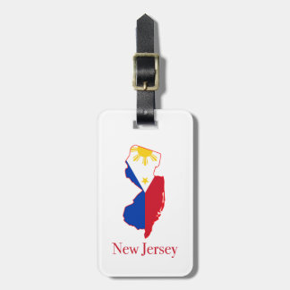 Filippijnse vlag op de staatskaart van New Jersey Bagagelabel