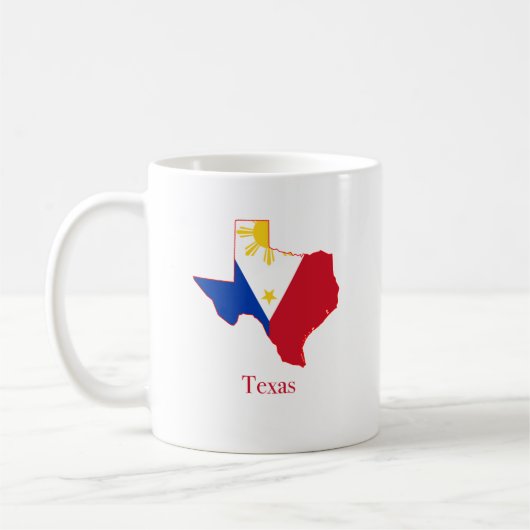 Filippijnse vlag over Texas State Map Koffiemok (Links)