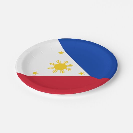 Filippijnse vlag papieren bordje (Gekanteld)