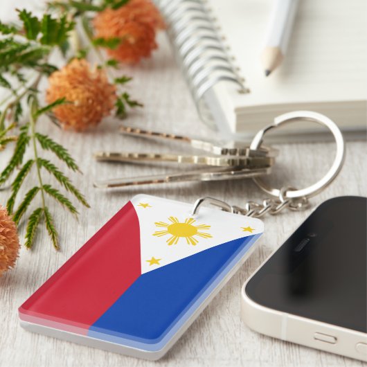 Filippijnse vlag personaliseren sleutelhanger (Voorkant Rechts)
