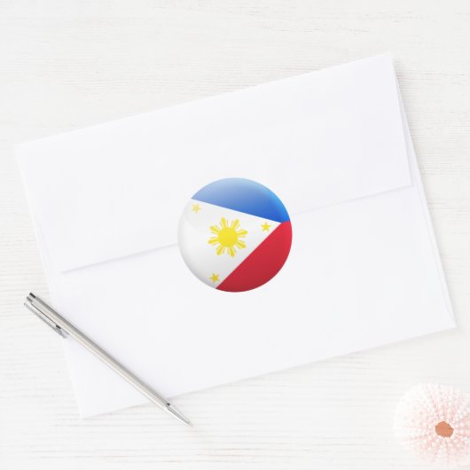 Filippijnse vlag ronde sticker (Envelop)