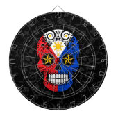 Filippijnse vlag Suikerschedel met Roos Dartbord (Voorkant)