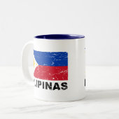 Filippijnse vlag tweekleurige koffiemok (Voorkant links)