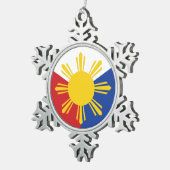 Filippijnse vlaggenelementen tin sneeuwvlok ornament (Rechts)