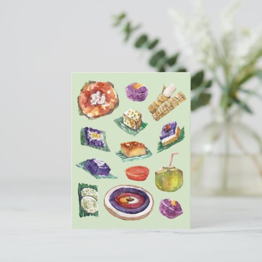 Filippijnse voedsellekkages in Waterverf Pinoy Briefkaart (Staand voorkant)