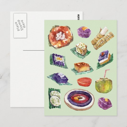 Filippijnse voedsellekkages in Waterverf Pinoy Briefkaart (Voorkant / Achterkant)