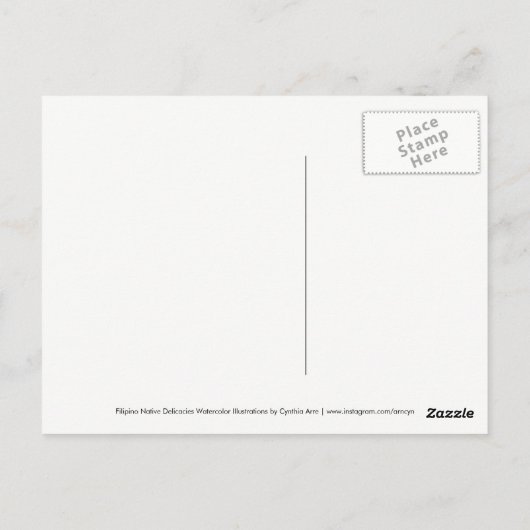 Filippijnse voedsellekkages in Waterverf Pinoy Briefkaart (Achterkant)