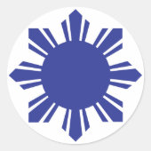 Filippijnse zon - blauw ronde sticker (Voorkant)