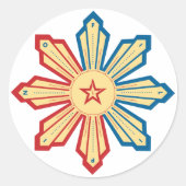 Filippijnse zon - LS Ronde Sticker (Voorkant)