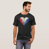 Filippino geregistreerd RN Nurse Flag Love T-shirt (Voorkant volledig)
