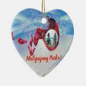 Filippino, Pasko, Beach, wijnglas, strand, esdoorn Keramisch Ornament (Rechts)