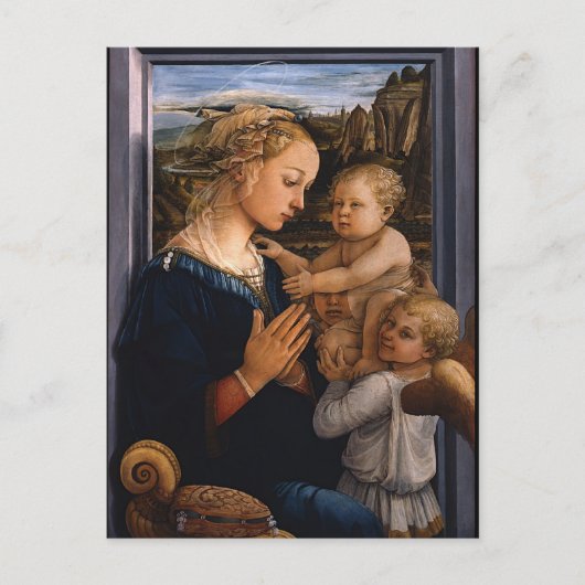 Filippo Lippi- Madonna en Child met twee Angels Briefkaart (Voorkant)