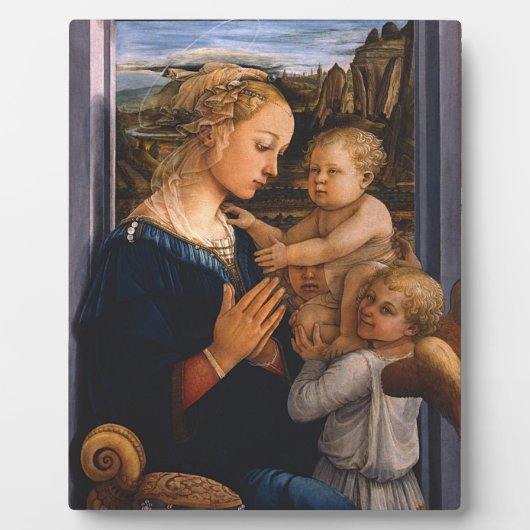 Filippo lippi-Madonna en kind met twee engelen Fotoplaat (Voorkant)