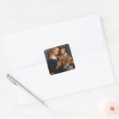 Filippo Lippi- Madonna en kind met twee engelen Vierkante Sticker (Envelop)