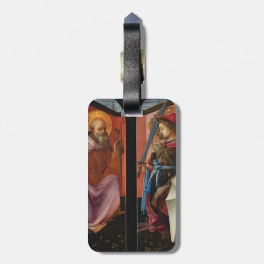 Filippo Lippi-Saint Anthony en Archangel Michael Bagagelabel (Achterkant verticaal)