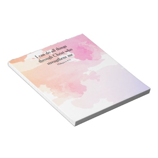 Filippus 4:13, bijbelvers notitieblok (Schuin)