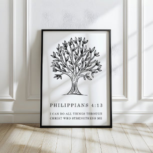 Filippus 4:13 Christelijke Bijbelvers Kunst Poster