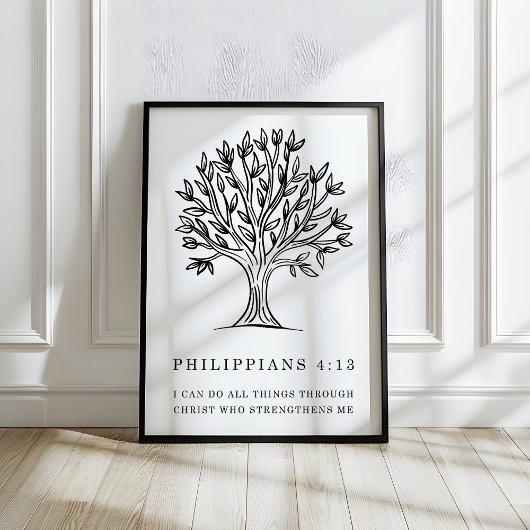 Filippus 4:13 Christelijke Bijbelvers Kunst Poster