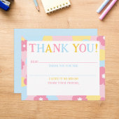 Fill-in Bedankt Meisjes Bloemenroze Note Kaart