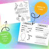 Fill In The Blank Birthday Coloring Card Kaart