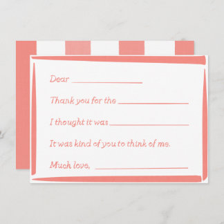 Fill-In-The-Blank "Handwritten" Thank You Notes Notitiekaartje