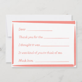 Fill-In-The-Blank "Handwritten" Thank You Notes Notitiekaartje