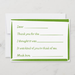 Fill-In-The-Blank "Handwritten" Thank You Notes Notitiekaartje