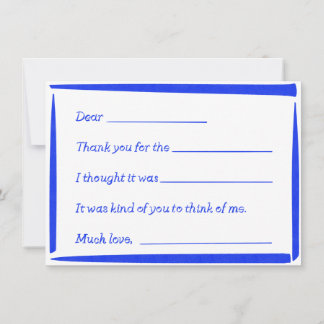 Fill-In-The-Blank "Handwritten" Thank You Notes Notitiekaartje