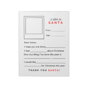 Fill in the Blank Letter to Santa Notitieblok