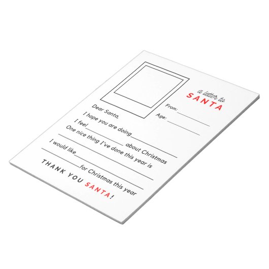 Fill in the Blank Letter to Santa Notitieblok (Schuin)