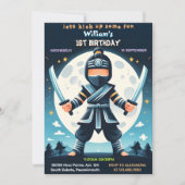 Fill War Fight Boy Moon Ninja Warrior 1e Verjaarda Kaart (Voorkant)