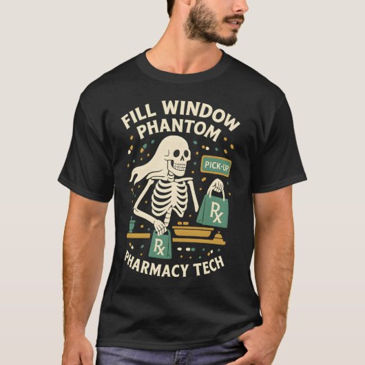 Fill Window Phantom Pharmacy Tech Halloween T-shirt (Voorkant)