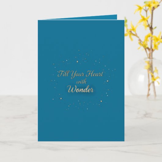 Fill Your Heart with Wonder Christmas Greeting  Kaart (Gele Bloem)