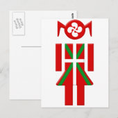 Fille Basque drapeau Euskadi Bayonne Briefkaart (Voorkant / Achterkant)