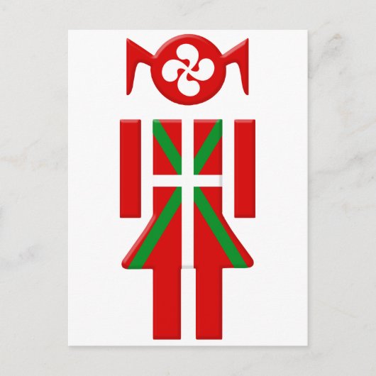 Fille Basque drapeau Euskadi Bayonne Briefkaart (Voorkant)