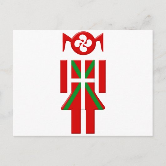 Fille Basque drapeau Euskadi Bayonne Briefkaart (Voorkant)