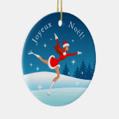 Fille de patinage artistique joyeux Noël Ornament (Rechts)