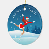 Fille de patinage artistique joyeux Noël Ornament (Links)