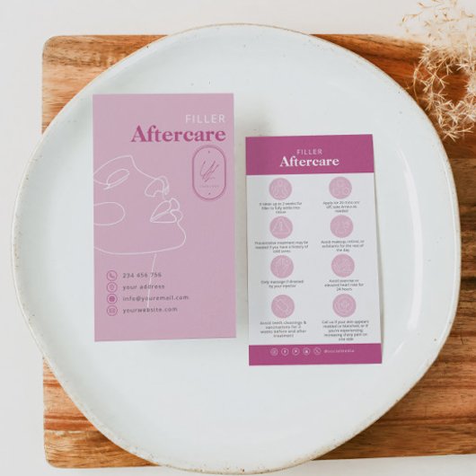 Filler Injections Aftercare Card Do Don't Visitekaartje