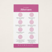 Filler Injections Aftercare Card Do Don't Visitekaartje (Achterkant)